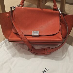 Celine Vibrant Red Satchel Bag